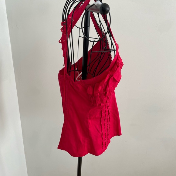 Women's Ruffled Red Top - Picture 8 of 11